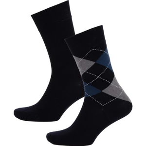 Erkek Dikişsiz Baklava Desenli Ultra Soft 2'li Bambu Premium Uzun Çorap D3775AXNS
