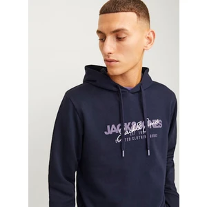 Jack & Jones Kapüşon Yaka Lacivert Erkek Sweatshırt Jjalvıs Sweat Hood