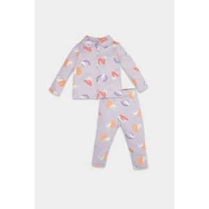 Kız Bebek Pijama Takımı Desenli Uzun Kollu Üst Beli Lastikli Uzun Alt D5365A524WN