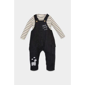 Erkek Bebek 2'li Takım Çizgili Uzun Kollu Tişört Jean Salopet D4130A524WN