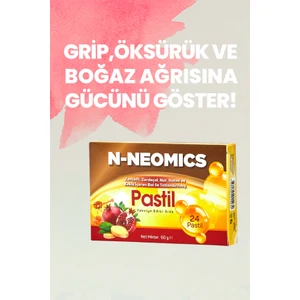 N-Neomics Zencefil Zerdeçal Hatmi ve Kekik İçeren 24 Pastil