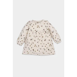 Kız Bebek Çiçek Desenli Fırfırlı Uzun Kollu Twill Elbise D3072A524AU