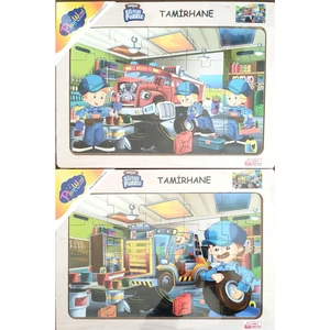 Ahşap Eğitici Puzzle 2 Adet 34X24 cm 20 Parça -Tamirhane