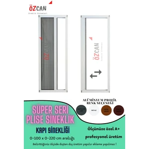 Plise Pileli Sürgülü Sineklik 0-100 x 0-220 Cm(Çelik Kapı, Ahşap Kapı ,pimapen Kapı) Pilise Sineklik