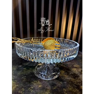 Ayz Home Kesme Kristal Ayaklı Sunum Kasesi