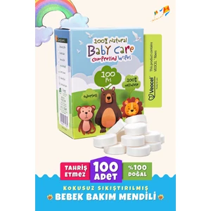 Handy Towel Organik Bebek Mendili – 100% Doğal, Sıkıştırılmış Tablet Mendil 100 Adet