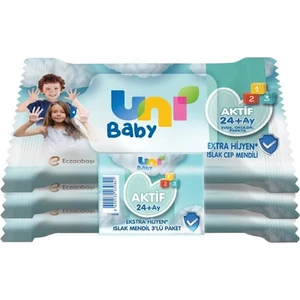 Uni Baby Aktif Ekstra Hijyen Cep Mendil 24+ Ay 3x15 Adet