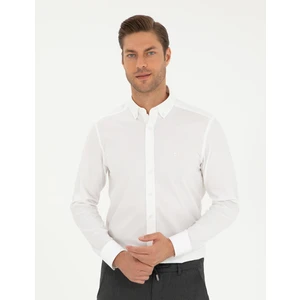 Pierre Cardin Erkek Beyaz Slim Fit Uzun Kollu Gömlek 50295909-VR013