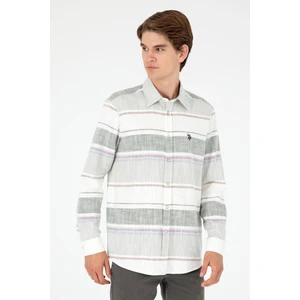 U.S. Polo Assn. Erkek Haki Gömlek Desenli 50298064-VR027