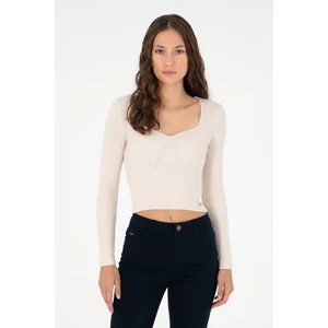 U.S. Polo Assn. Kadın Krem Kazak /Triko 50293163-VR071