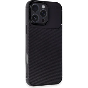 Iphone 16 Pro Kılıf Negro Karbon Fiber Desen Silikon + Ekran Koruyucu