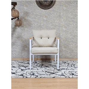 Tekli Beyaz Boyalı Bahçe - Balkon - Mutfak Çay Seti Takımı Bahçe Koltuk Takımı