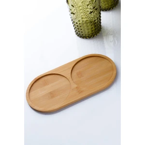 Porselen Diyarı Bambu Doğal 2 Bölmeli Yağdanlık Altlığı 20X10 cm