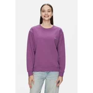 UCLA Sunniva Mor Bisiklet Yaka Nakışlı Loose Fit Kadın Sweatshirt