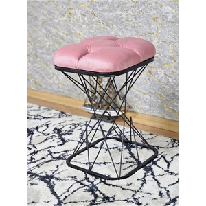 Kare Siyah Boyalı Mavi Puf & Bench Puf Oturak - Bench - Ayak Ucu Oturak - Tabure - Makyaj Oturak