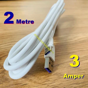 Ata Elektronik 2 Metre 3 Amper Kalın Kablo 3A Yüksek Kaliteli Silicone Material   Charging  Şarj  USB Data Şarz Kablo