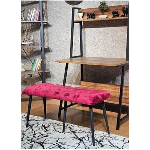 Siyah Boyalı Füme Oturak Metal Sivriltme Ayaklı Babyface Puf & Bench & Oturak