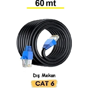60 Metre Cat6 Dış Mekan Internet Ethernet Kablo EZR545 Utp Patch 23AWG Yüksek Hız 2 Katlı Test Edilir