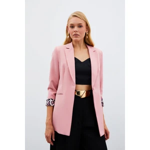 Mono Yaka Klasik Ceket - Pudra