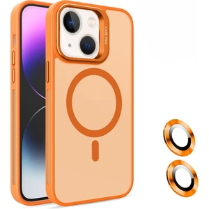 iPhone 14 Uyumlu Lens Koruma Hediyeli Magsafe  Destekli Kamera Standlı Premium Buzlu Kılıf