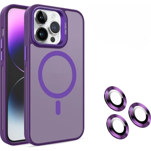 iPhone 15 Pro Uyumlu Lens Koruma Hediyeli Magsafe  Destekli Kamera Standlı Premium Buzlu Kılıf