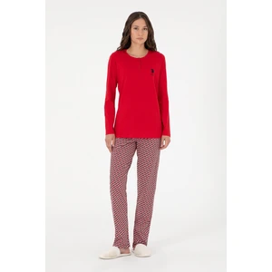 U.S. Polo Assn. Kadın Kırmızı Pijama Takım 50303405-VR030