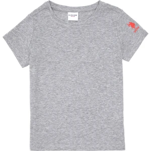 U.S. Polo Assn. Kız Çocuk Gri Melanj Tişört Basic 50294568-VR086