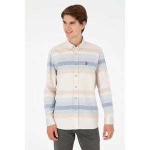 U.S. Polo Assn. Erkek Camel Gömlek Desenli 50298079-VR015