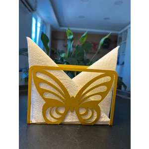 Nfs Dizayn Dekoratif Lazer Kesim Kelebek Desenli Metal Peçetelik