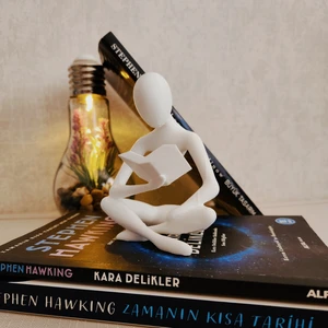 Kitap Okuyan Iskandinav Tarzı Biblo Heykel Figür Dekor Dekorasyon 3D 3 Boyutlu Altındal Home