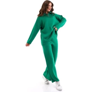 Irmak Kerekli Oversize Fermuarlı Triko Alt Üst Takım 1805