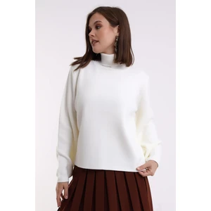 Irmak Kerekli Balon Kol Balıkçı Yaka Triko Kazak Triko Bluz 1104