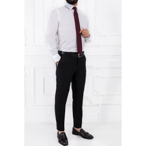 Paco Romano Erkek Slim Fit Dar Yaka Uzun Kol 6 Drop Beyaz Gömlek