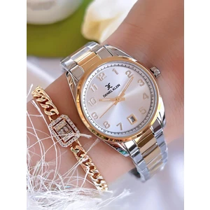 Daniel Klein Çelik Kordon  30 mt Suya Dayanıklı Kadın Kol Saati+ Bileklik BDK.10735.5