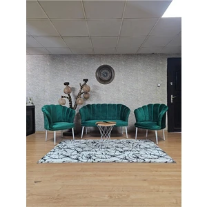 Papatya Çay Seti Koltuk Takımı Beyaz Boyalı Sivriltme Ayak, Balkon, Salon, Ofis, Cafe Koltuk Takımı