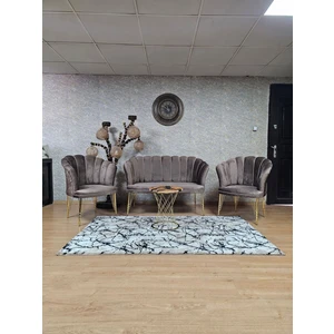 Gold Kaplama  Tel Ayak Papatya Çay Seti Koltuk Takımı , Balkon, Salon, Ofis, Cafe Koltuk Takımı