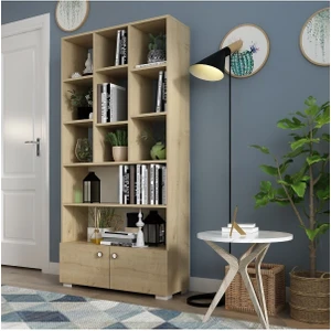 Demonte Home Mobilya Penguendh 2 Kapaklı 11 Raflı Kitaplık Safirmeşe