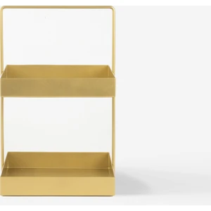 2 Katlı Gold Metal Organizer - Çok Amaçlı Düzenleyici - Muffin