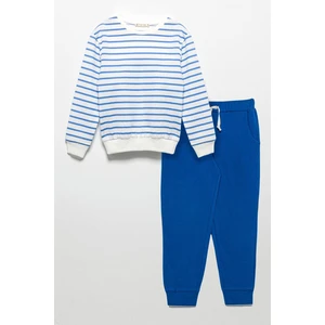 For You Kids Çizgili Sweatshirt Jogger Saks Alt Üst Takım