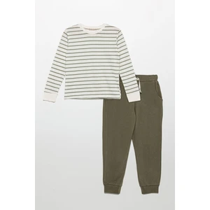 For You Kids Bisiklet Yaka Uzun Kol Yeşil Alt Üst Takım