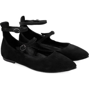 Arien Siyah Kadın Deri Babet