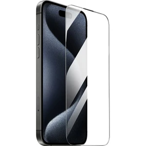 Apple iPhone 16 Pro Uyumlu Ahize Toz Önleyici Tam Kapatan Tamperli Cam Ekran Koruyucu Kırılmaz Cam