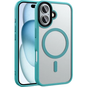 Apple iPhone 16 Kılıf Flet Wireless Şarj Özellikli Mat Arka Füme Yüzey Yeşil
