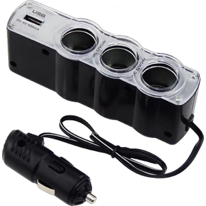 Mega Oto Market Kablolu 12V Çakmaklık Çoğaltıcı Ve 5V Usb Soket Çoğaltıcı Pmx-1233