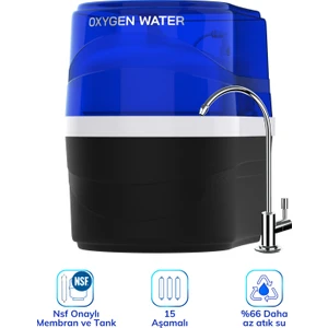 Oxygen Water Vontron Membranlı 15 Aşamalı Antibakteriyel Çelik Su Tanklı Su Arıtma Cihazı