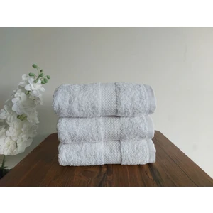 Banyo Dünyam Üçlü Set  Pamuklu Beyaz El ve Yüz Havlusu