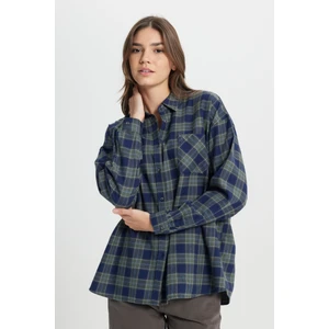 Oversize Bol Kesim %100 Pamuk Koyu Yeşil Gömlek