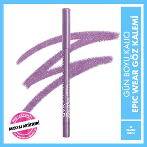 NYX Professional Makeup Epic Wear Liner Sticks Su Geçirmez Yüksek Pigmentli Mor Eyeliner – Graphic Purple, Kolay Uygulama