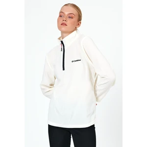 Combine Michail Kadın Polar Ekru Renk Yarım Fermuarlı Bato Yaka Outdoor Polar - Ekru