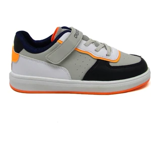 P-964 Gri / Lacivert  Çocuk Tek Cırt Spor Ayakkabı